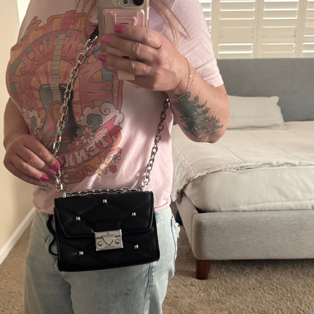 Michael Kors Black Quilted Chain Shoulder Bag